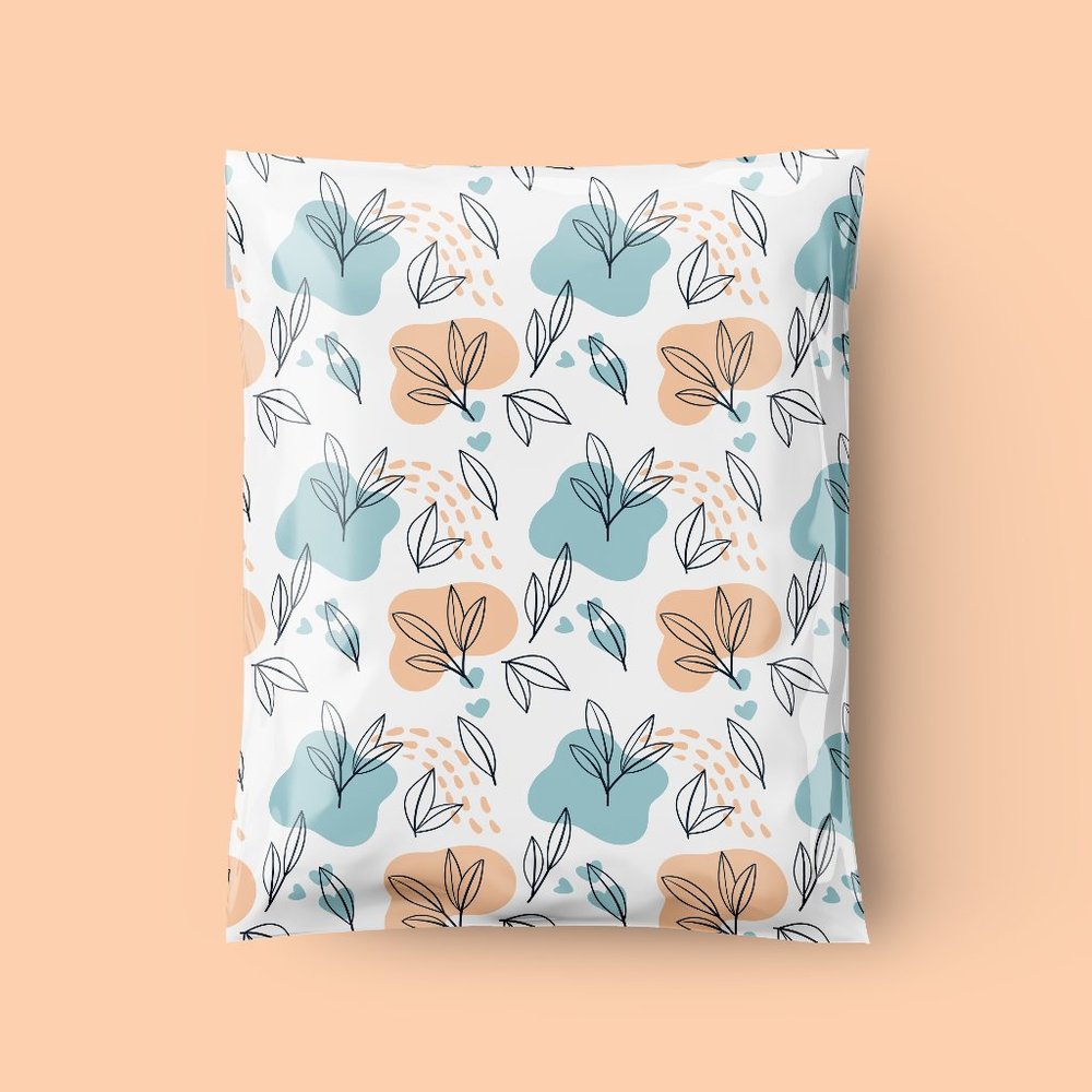 Faithful Floral 10x13 Custom Poly Mailer Envelopes Graceful Spring Leaves